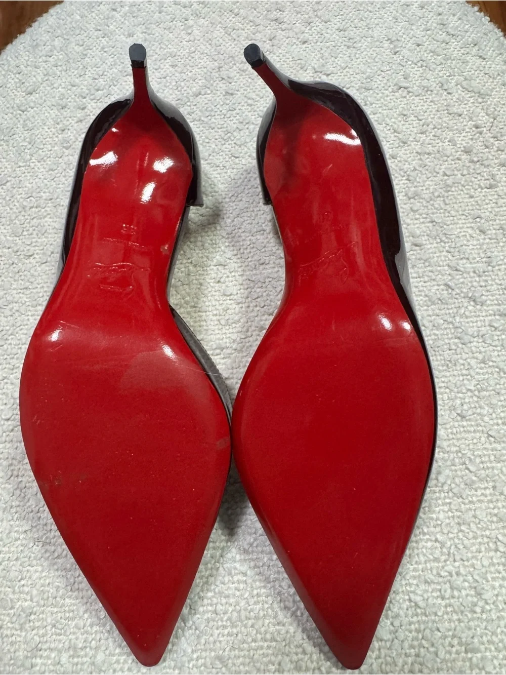 Christian Louboutin Iriza Patent Leather d’Orsay Pumps Oxblood Red Sole EU 36